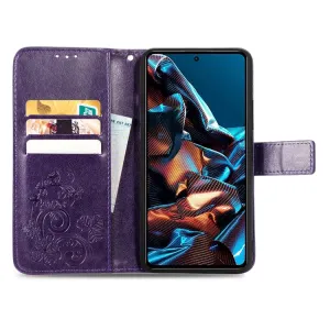 ART FLOWERS Peňaženkový kryt Xiaomi Poco X5 Pro 5G fialový