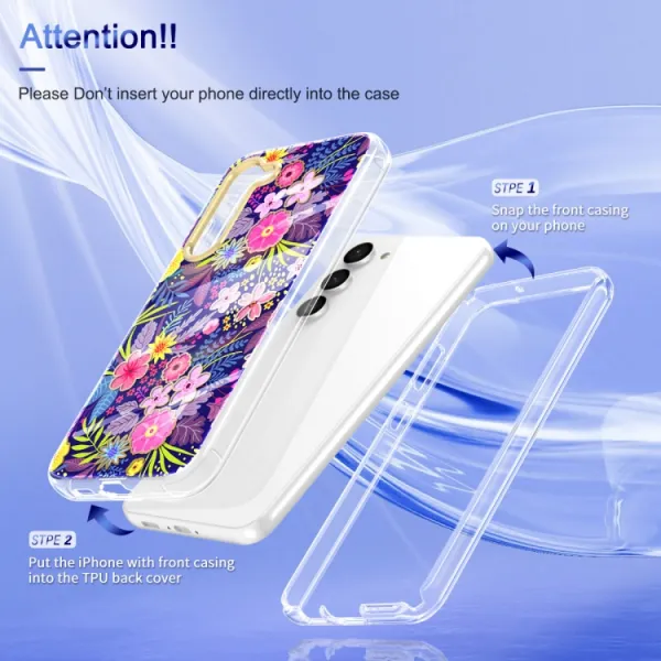 DUAL ART Odolný kryt Samsung Galaxy S23 Plus 5G FLOWERS