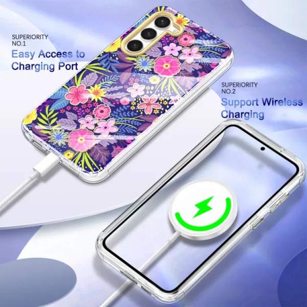 DUAL ART Odolný kryt Samsung Galaxy S23 Plus 5G FLOWERS