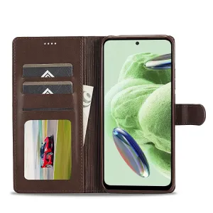 IMEEKE Peňaženkový obal Xiaomi Redmi Note 12 Pro+ 5G tmavohnedý