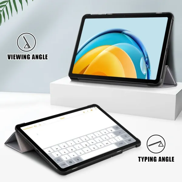 LEATHER Zaklápací obal pre Huawei Matepad SE šedý