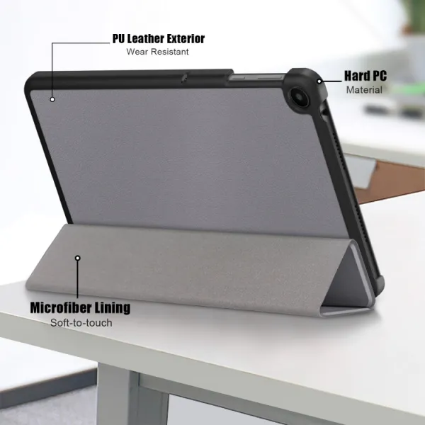 LEATHER Zaklápací obal pre Huawei Matepad SE šedý