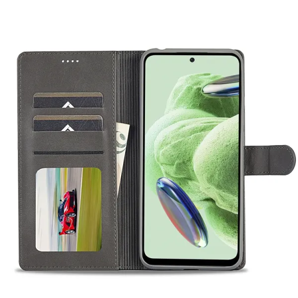 IMEEKE Peňaženkový obal Xiaomi Redmi Note 12 Pro+ 5G šedý