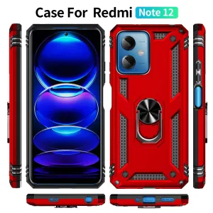 RING Obal s držiakom pre Xiaomi Redmi Note 12 5G červený