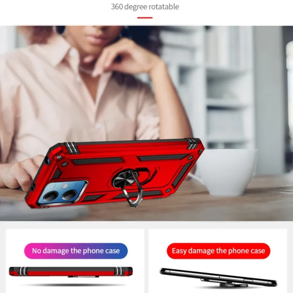 RING Obal s držiakom pre Xiaomi Redmi Note 12 5G červený
