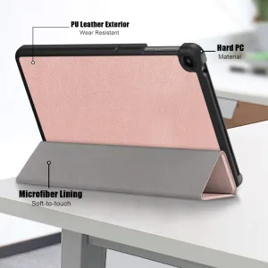LEATHER Zaklápací obal pre Huawei Matepad SE ružovozlatý