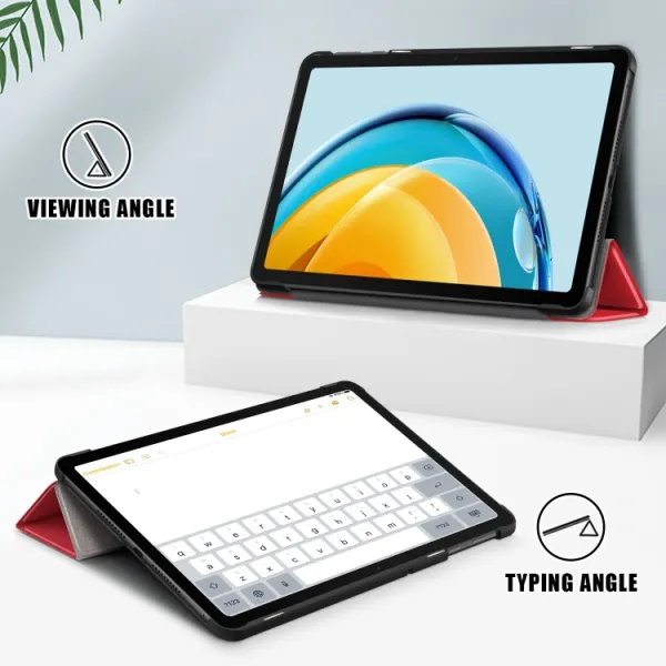 LEATHER Zaklápací obal pre Huawei Matepad SE červený