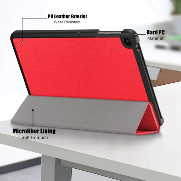 LEATHER Zaklápací obal pre Huawei Matepad SE červený