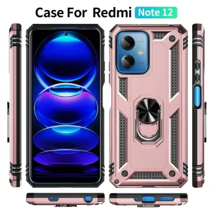 RING Obal s držiakom pre Xiaomi Redmi Note 12 5G ružový
