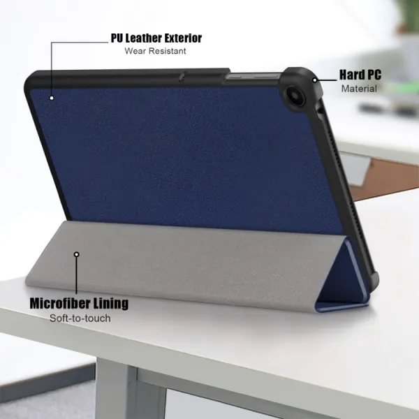 LEATHER Zaklápací obal pre Huawei Matepad SE modrý