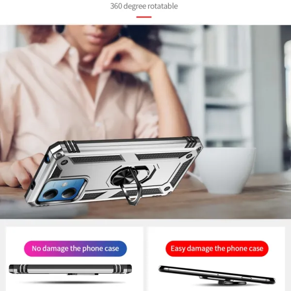 RING Obal s držiakom pre Xiaomi Redmi Note 12 5G strieborný
