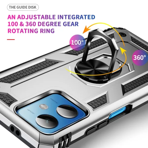 RING Obal s držiakom pre Xiaomi Redmi Note 12 5G strieborný