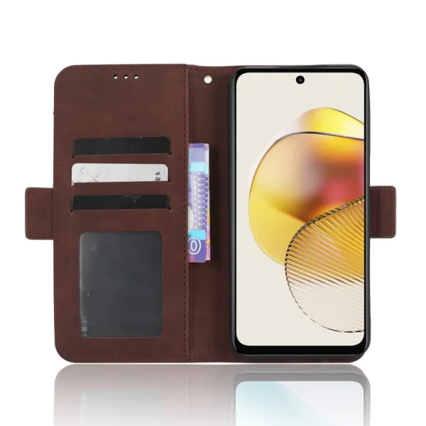 SLOT Peňaženkový obal pre Motorola Moto G73 5G hnedý