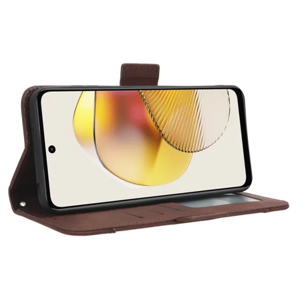 SLOT Peňaženkový obal pre Motorola Moto G73 5G hnedý