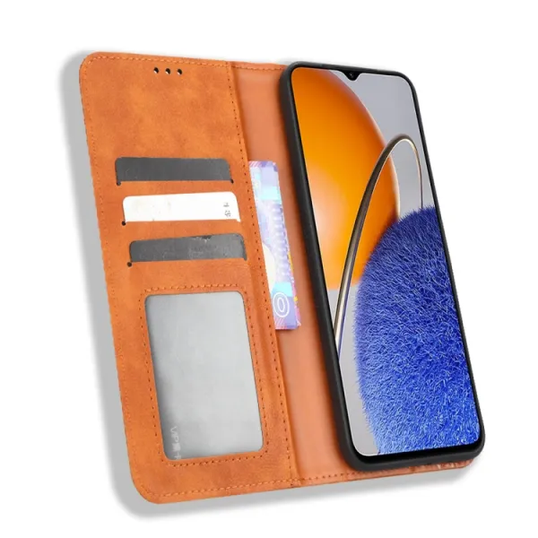 BUSINESS Peňaženkový kryt pre Huawei Nova Y61 hnedý