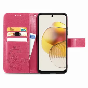 ART FLOWERS Peňaženkový kryt Motorola Moto G73 5G tmavoružový