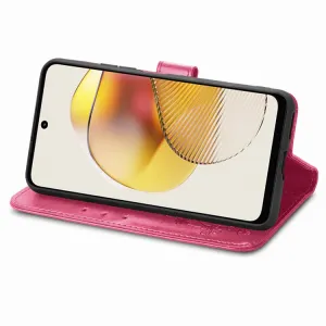 ART FLOWERS Peňaženkový kryt Motorola Moto G73 5G tmavoružový