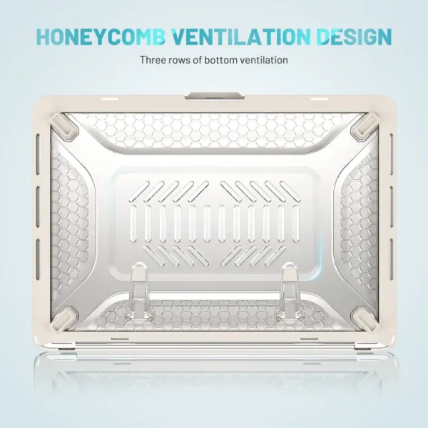HONEYCOMB Odolné puzdro pre Apple MacBook Pro 13" A2251 / A2289 / A2338 bežové