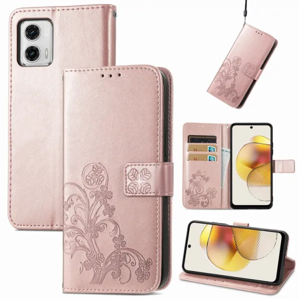 ART FLOWERS Peňaženkový kryt Motorola Moto G73 5G svetloružový
