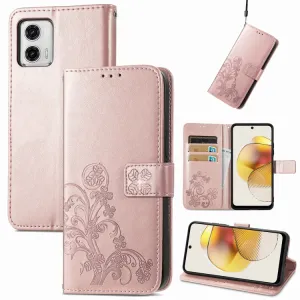 ART FLOWERS Peňaženkový kryt Motorola Moto G73 5G svetloružový