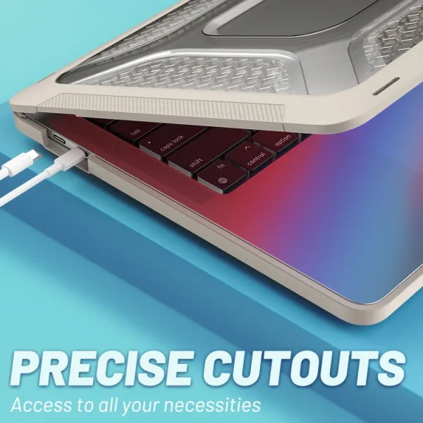 HONEYCOMB Odolné puzdro pre Apple MacBook Pro 13" A2251 / A2289 / A2338 bežové