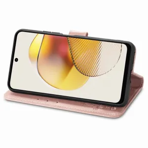 ART FLOWERS Peňaženkový kryt Motorola Moto G73 5G svetloružový
