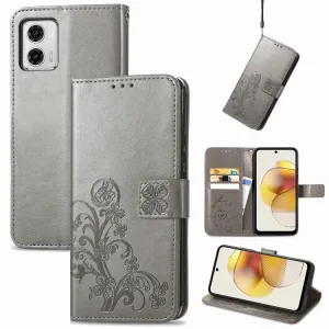 ART FLOWERS Peňaženkový kryt Motorola Moto G73 5G šedý