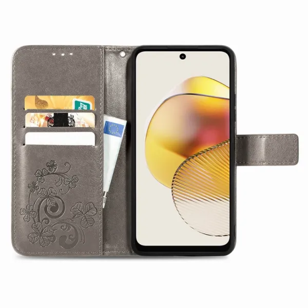 ART FLOWERS Peňaženkový kryt Motorola Moto G73 5G šedý