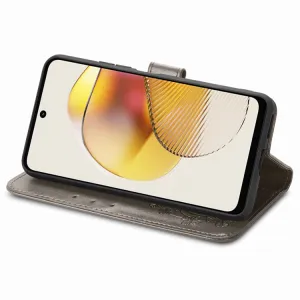 ART FLOWERS Peňaženkový kryt Motorola Moto G73 5G šedý