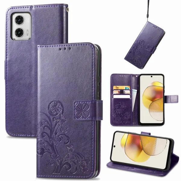 ART FLOWERS Peňaženkový kryt Motorola Moto G73 5G fialový