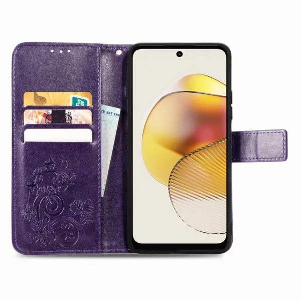 ART FLOWERS Peňaženkový kryt Motorola Moto G73 5G fialový