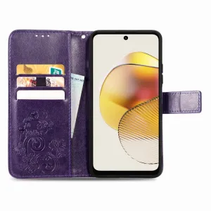 ART FLOWERS Peňaženkový kryt Motorola Moto G73 5G fialový