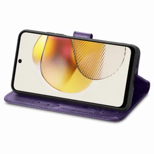 ART FLOWERS Peňaženkový kryt Motorola Moto G73 5G fialový