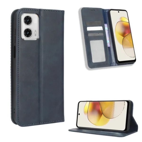 BUSINESS Peňaženkový kryt pre Motorola Moto G73 5G modrý
