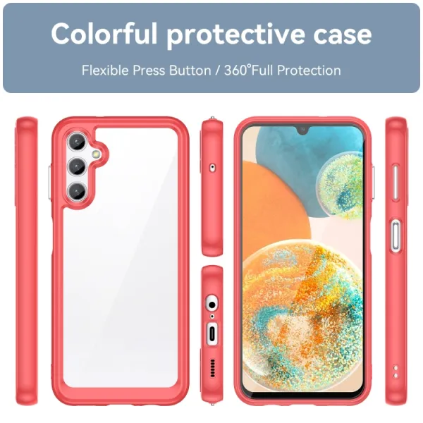 CRYSTAL Ochranný kryt pre Samsung Galaxy A14 červený
