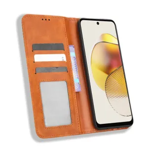 BUSINESS Peňaženkový kryt pre Motorola Moto G53 5G hnedý