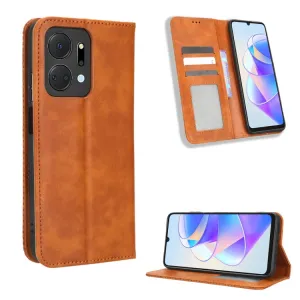 BUSINESS Peňaženkový kryt pre Honor X7a hnedý