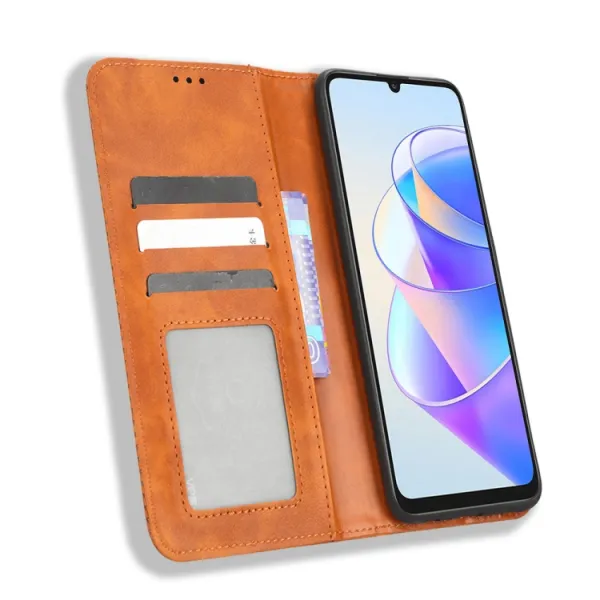 BUSINESS Peňaženkový kryt pre Honor X7a hnedý
