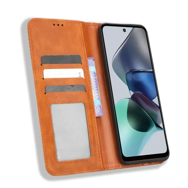 BUSINESS Peňaženkový kryt pre Motorola Moto G13 / G23 hnedý