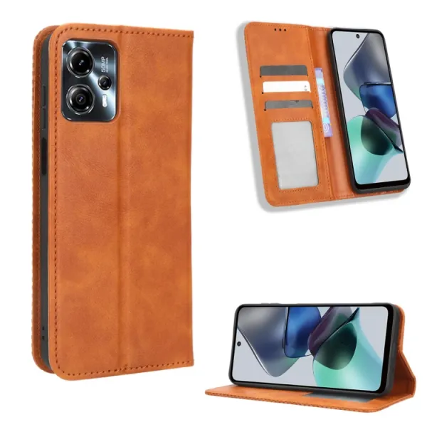 BUSINESS Peňaženkový kryt pre Motorola Moto G13 / G23 hnedý