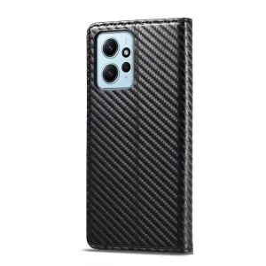 IMEEKE CARBON Peňaženkový kryt Xiaomi Redmi Note 12