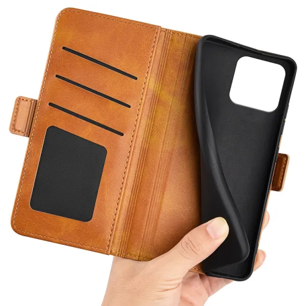 SIDE Peňaženkové puzdro pre Xiaomi 13 svetlohnedé