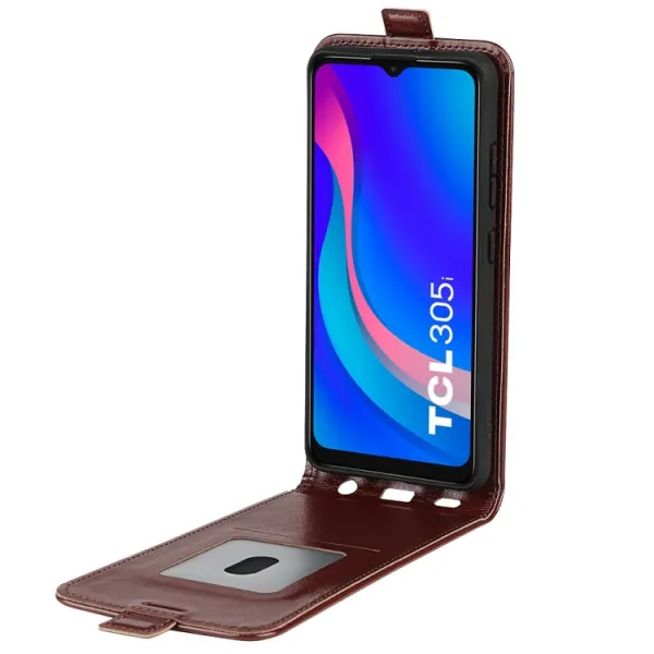 Vyklápacie puzdro TCL 305i hnedé