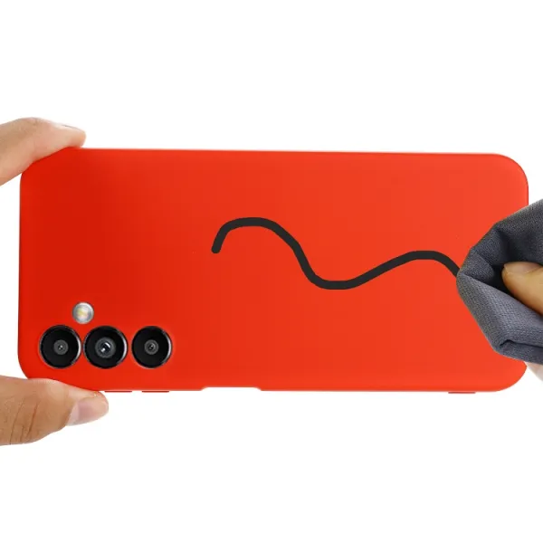 RUBBER Ochranný kryt pre Samsung Galaxy A14 červený