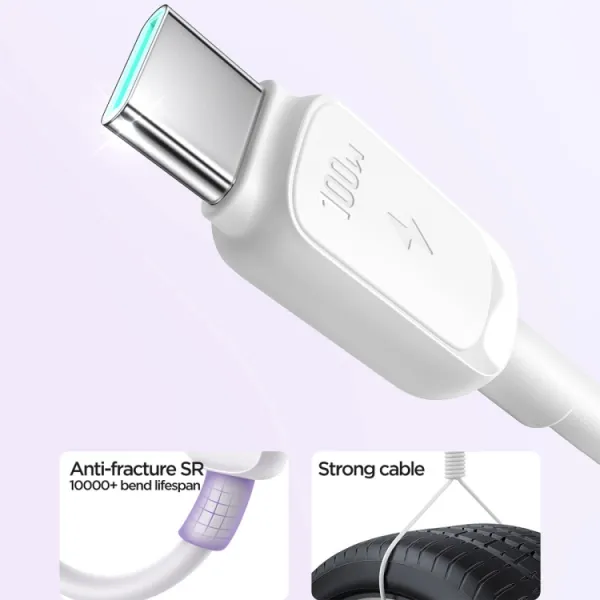JOYROOM S-CC100A14 100W Kábel USB Type-C - USB Type-C 1m biely