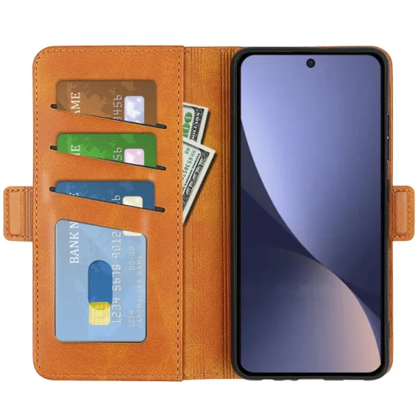 SIDE Peňaženkové puzdro pre Xiaomi 13 svetlohnedé