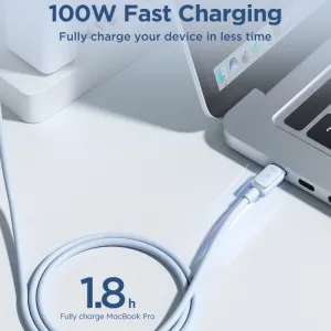 JOYROOM S-CC100A14 100W Kábel USB Type-C - USB Type-C 1m svetlomodrý