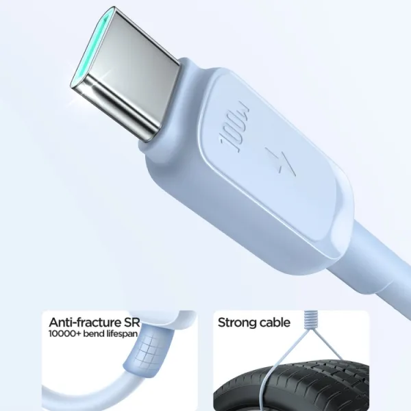 JOYROOM S-CC100A14 100W Kábel USB Type-C - USB Type-C 1m svetlomodrý