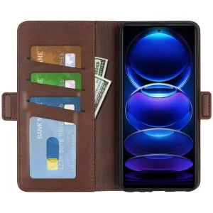 SIDE Peňaženkové puzdro pre Xiaomi Redmi Note 12 Pro 5G tmavohnedé