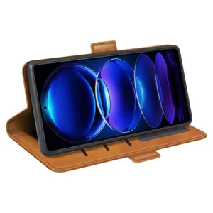 SIDE Peňaženkové puzdro pre Xiaomi Redmi Note 12 Pro 5G svetlohnedé